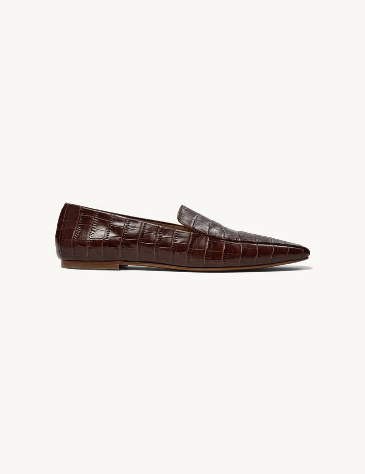 TILDA CROCO LOAFERS in ESPRESSO