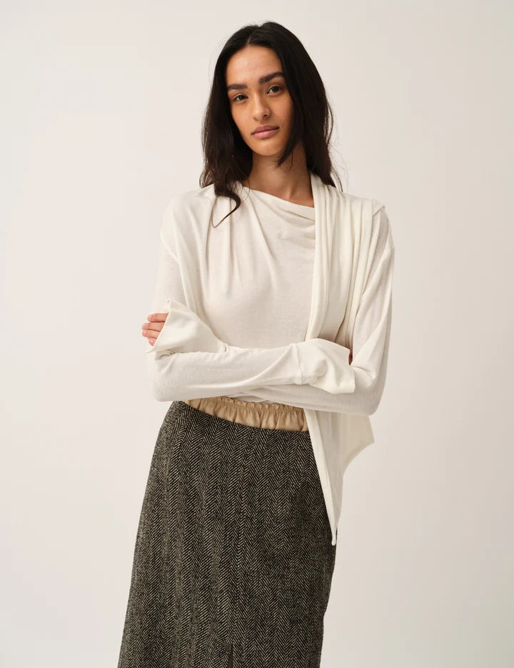 BREANNA SCARF BLOUSE in Cream
