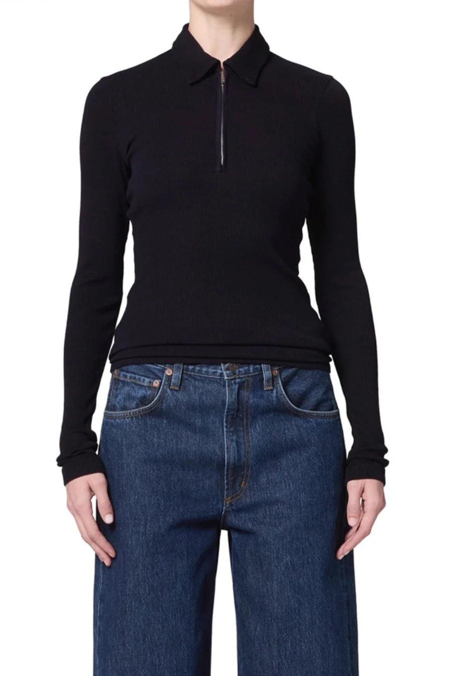 Amica Zip Polo - Black