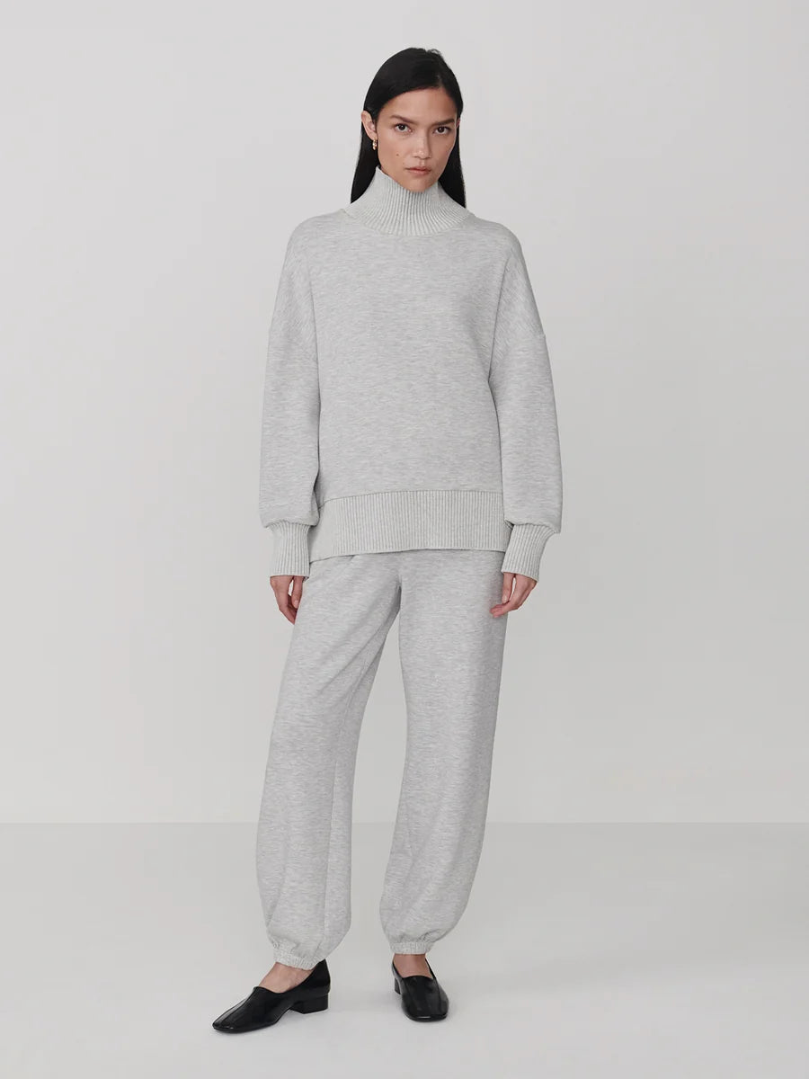 Barker High-Neck Sweat in light grey marl