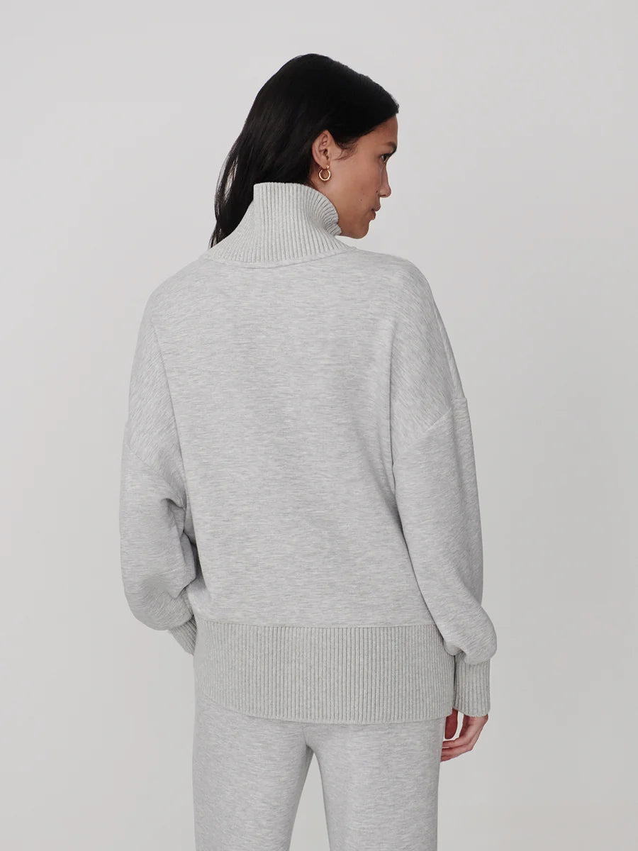 Barker High-Neck Sweat in light grey marl