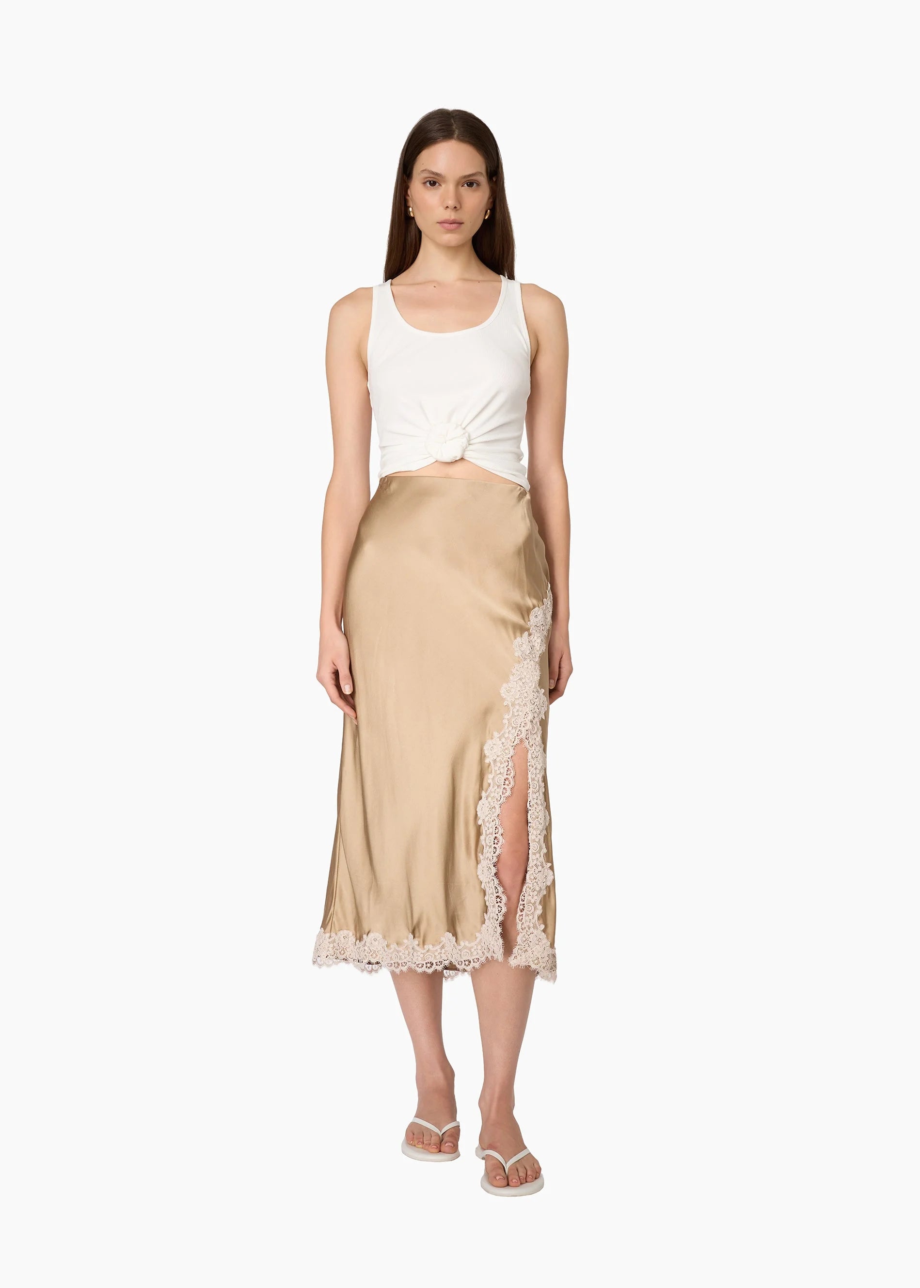 Teagan Silk Midi Skirt