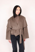 Rue draped jacket in Swiss brown