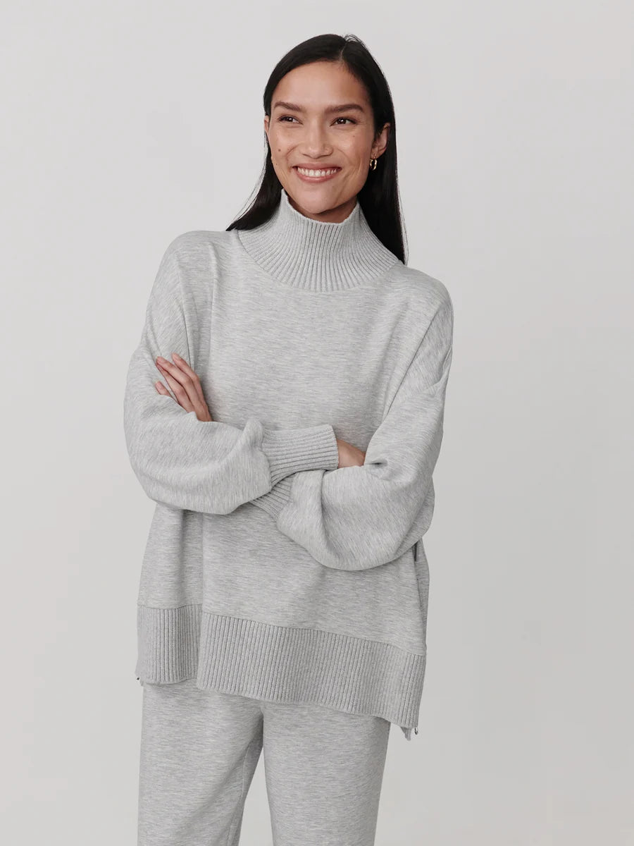Barker High-Neck Sweat in light grey marl