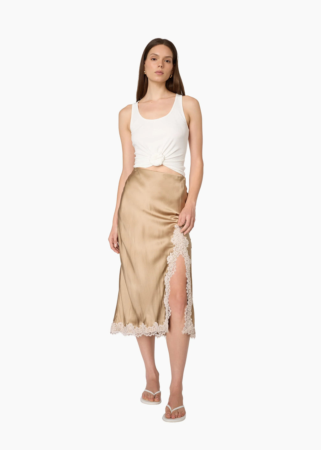 Teagan Silk Midi Skirt