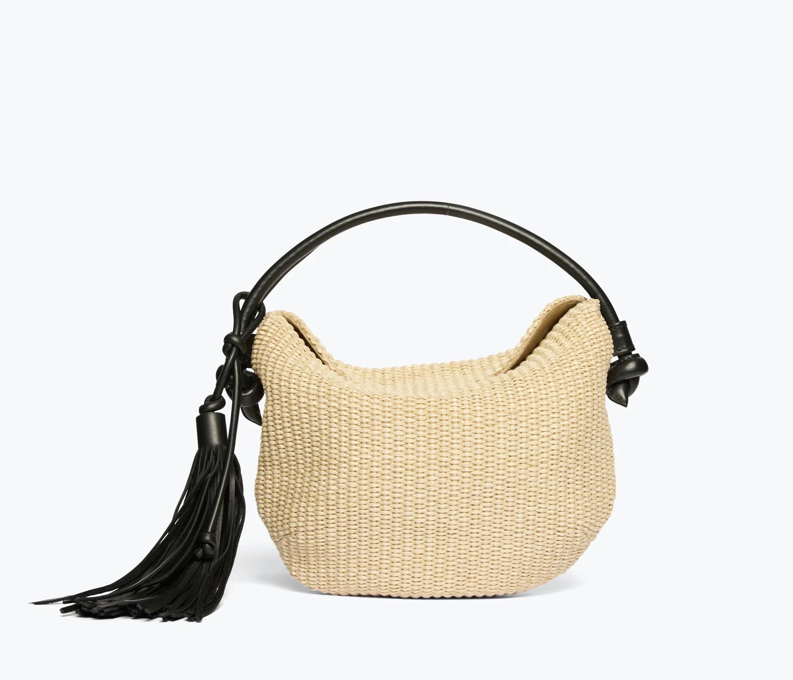 Elis Mini Crescent Bag - Natural Raffia