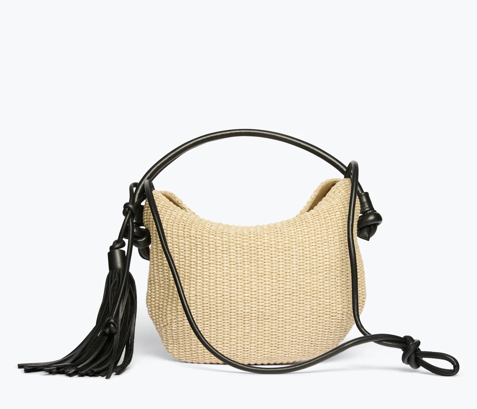 Elis Mini Crescent Bag - Natural Raffia