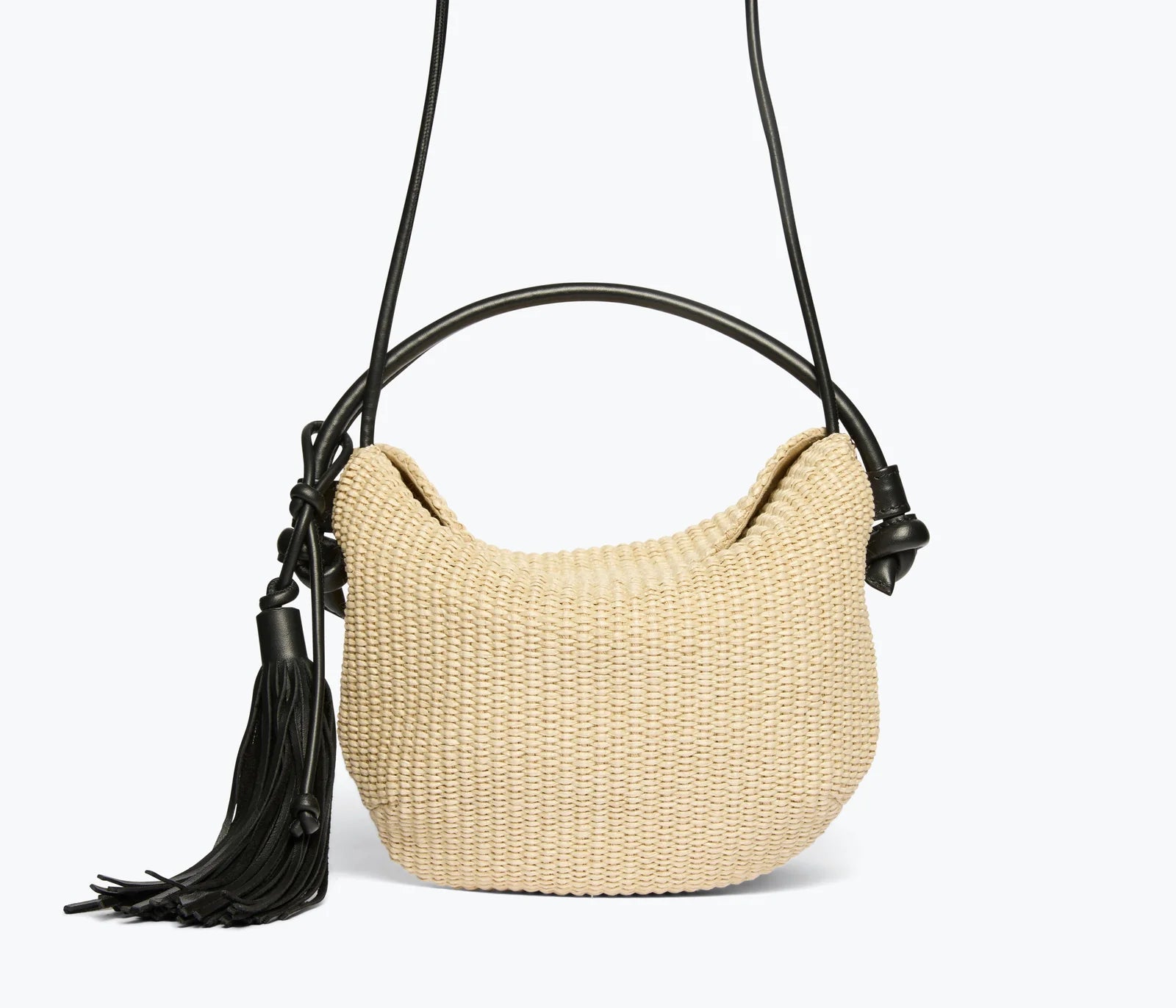 Elis Mini Crescent Bag - Natural Raffia