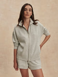 Arlene Zip Through Sweatshirt - light grey marl