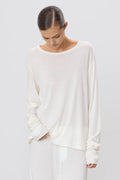 Long Sleeve Boyfriend T-Shirt in ivory