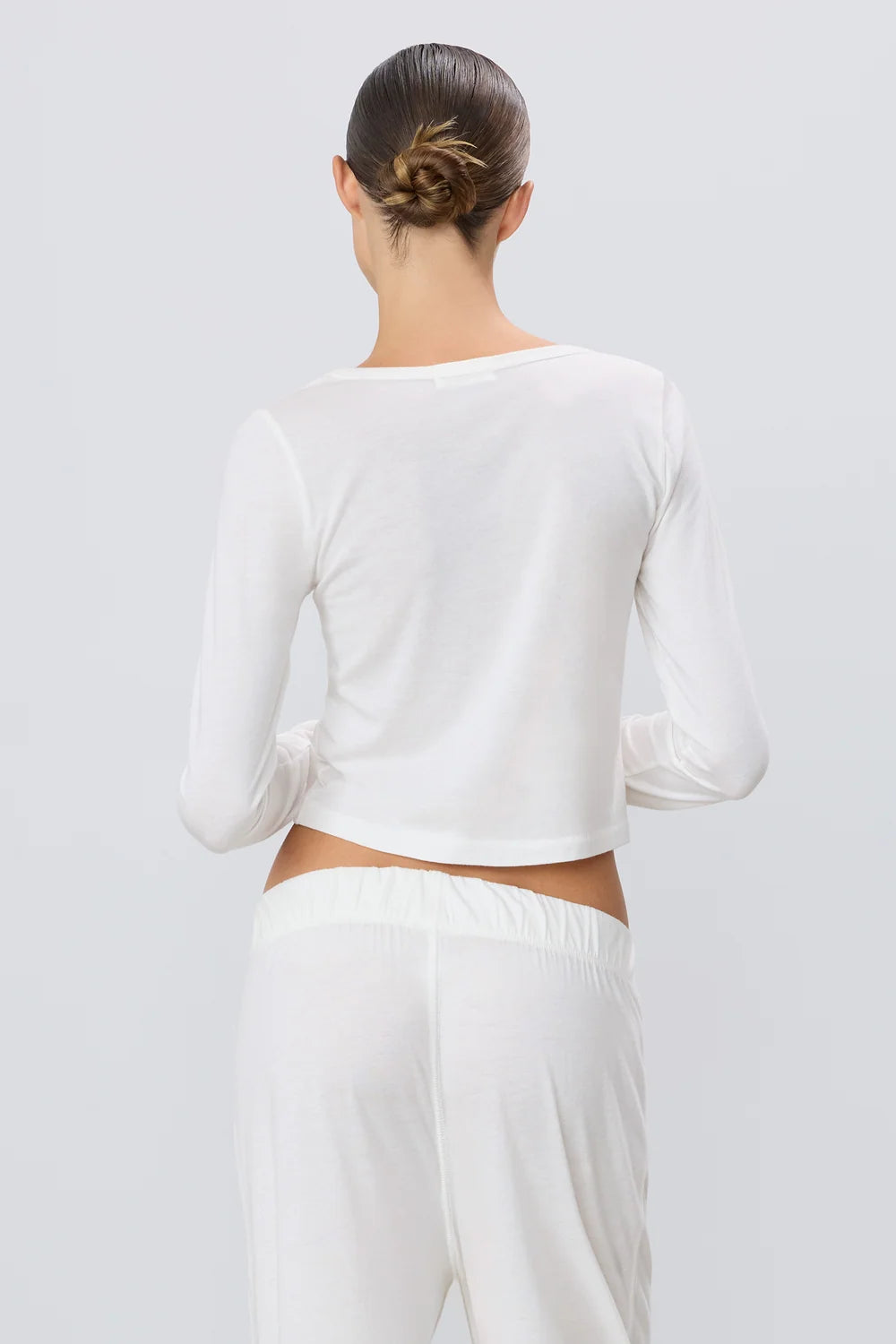 Long Sleeve Baby Tee in Ivory