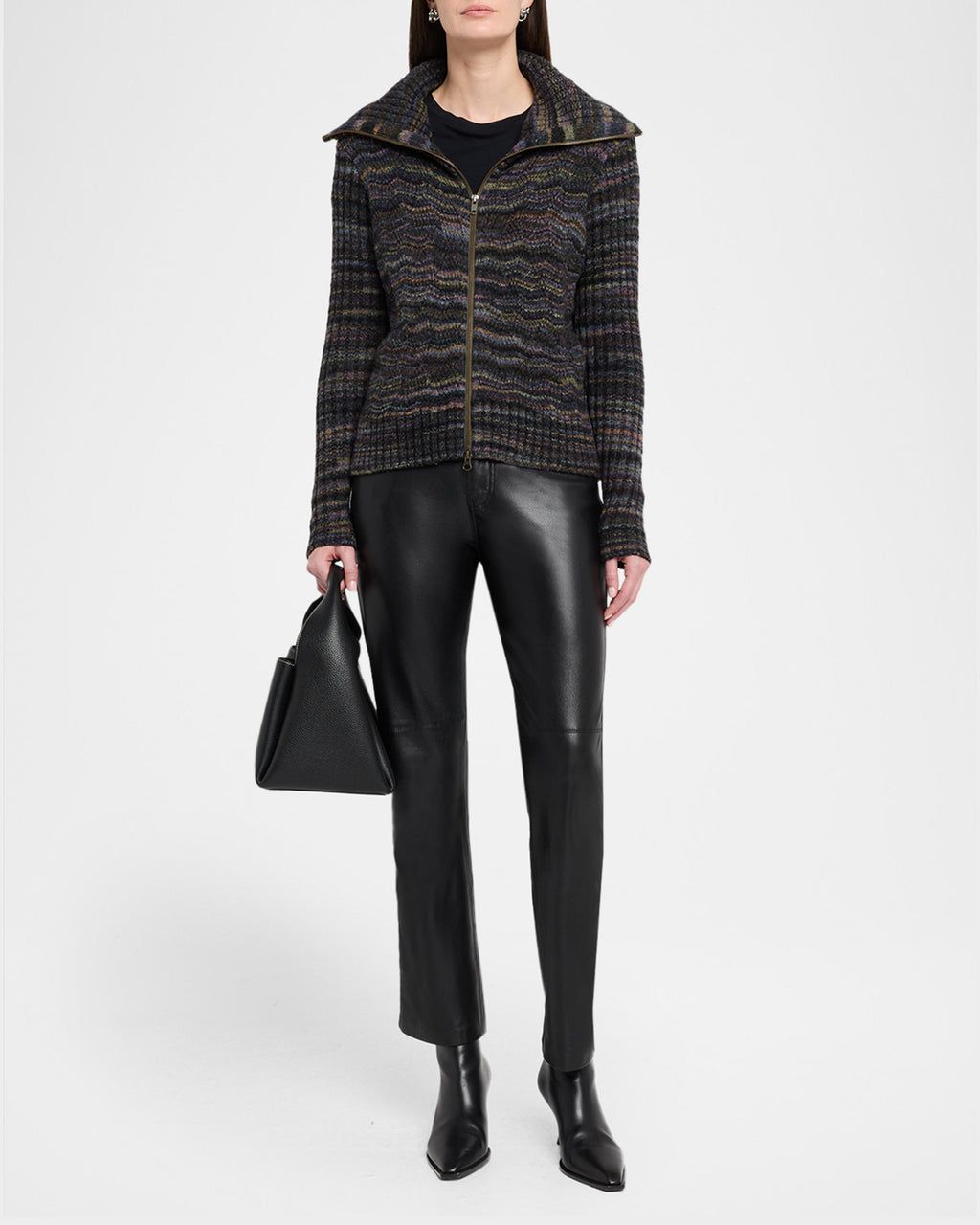 Space-Dye Chevron Knit Jacket