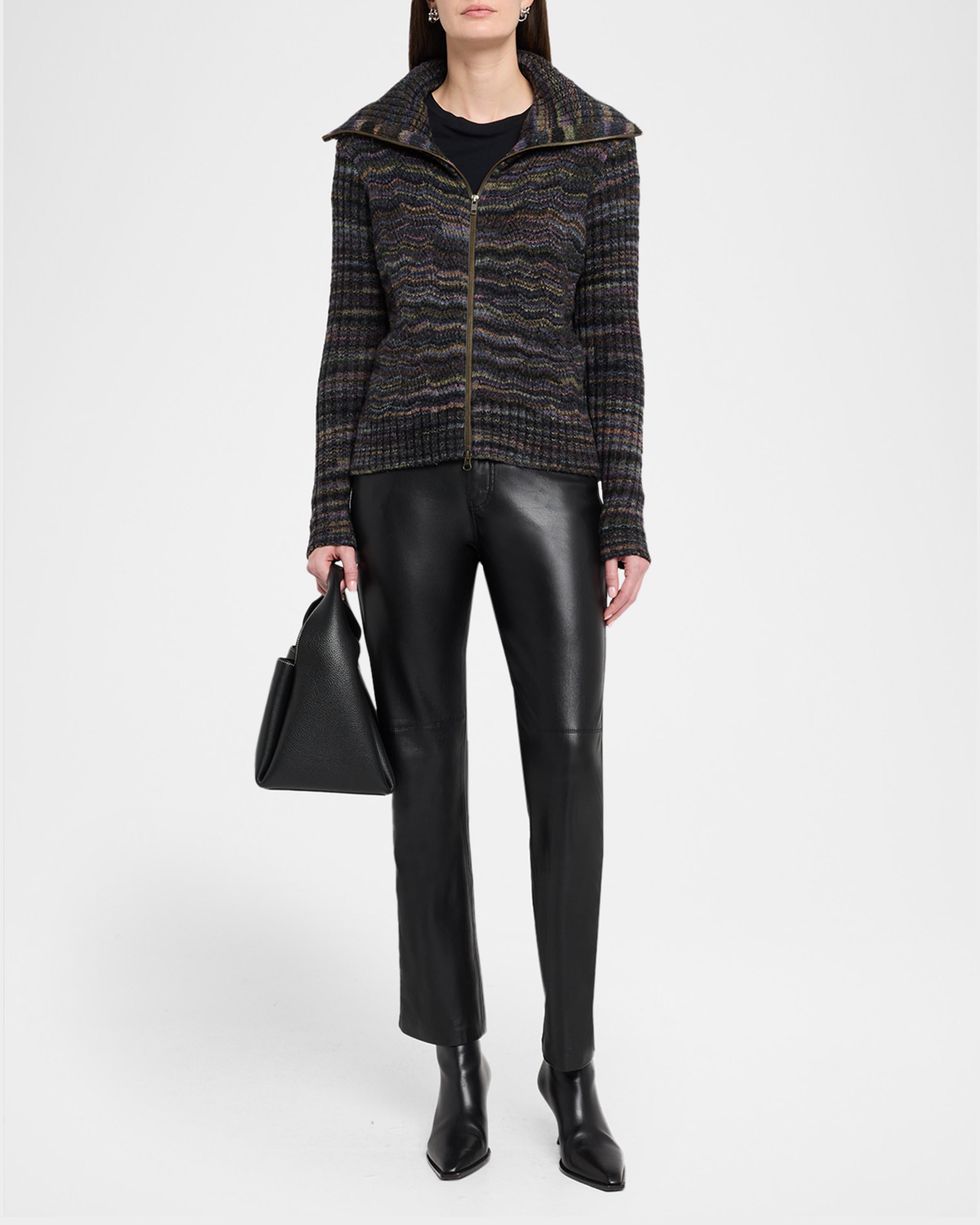 Space-Dye Chevron Knit Jacket
