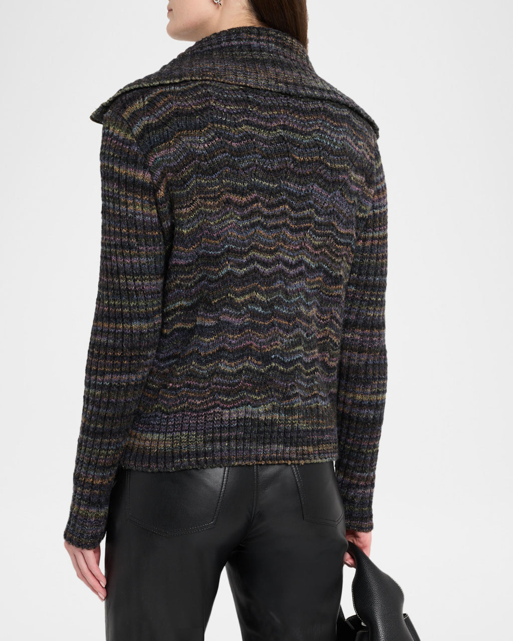Space-Dye Chevron Knit Jacket