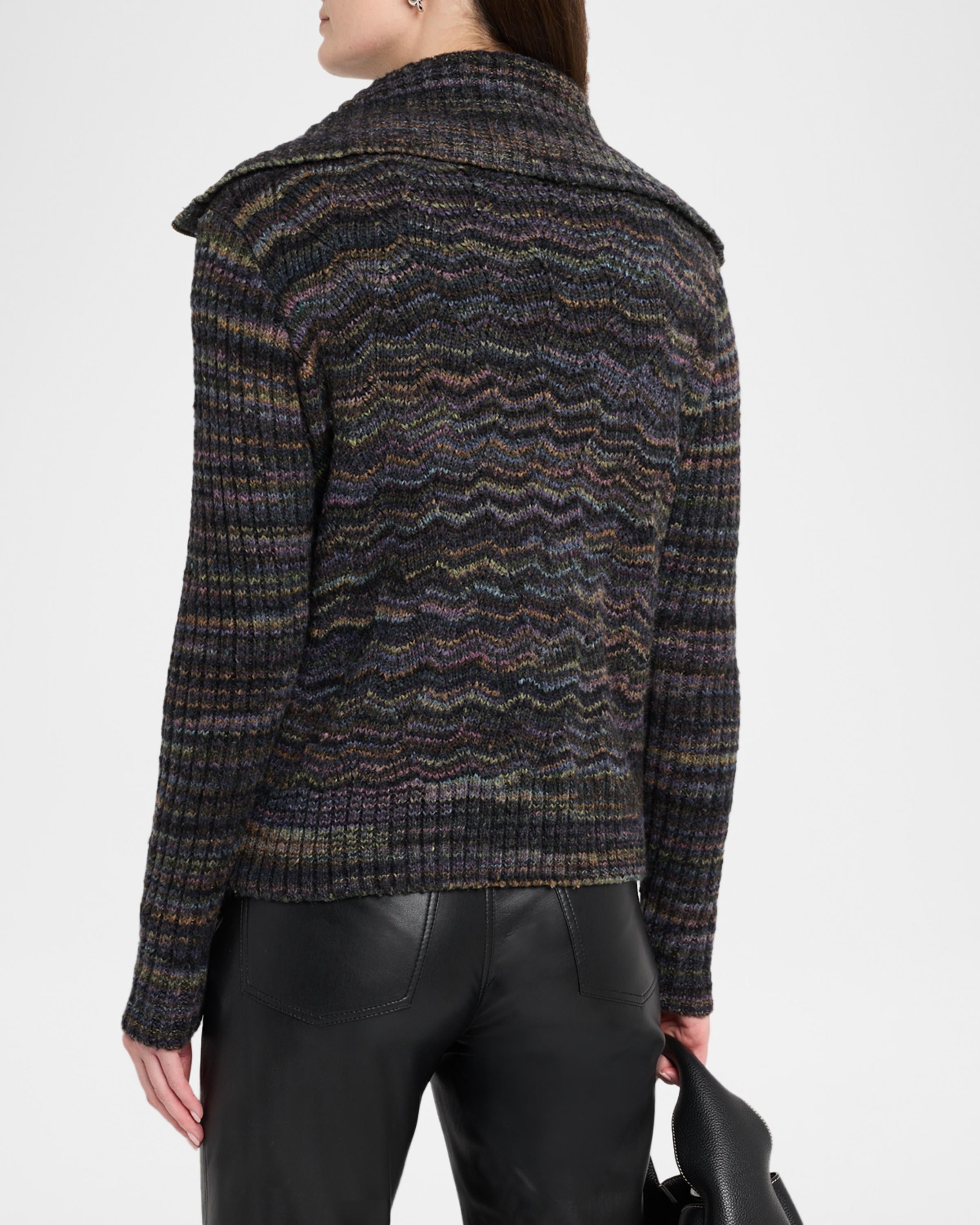 Space-Dye Chevron Knit Jacket