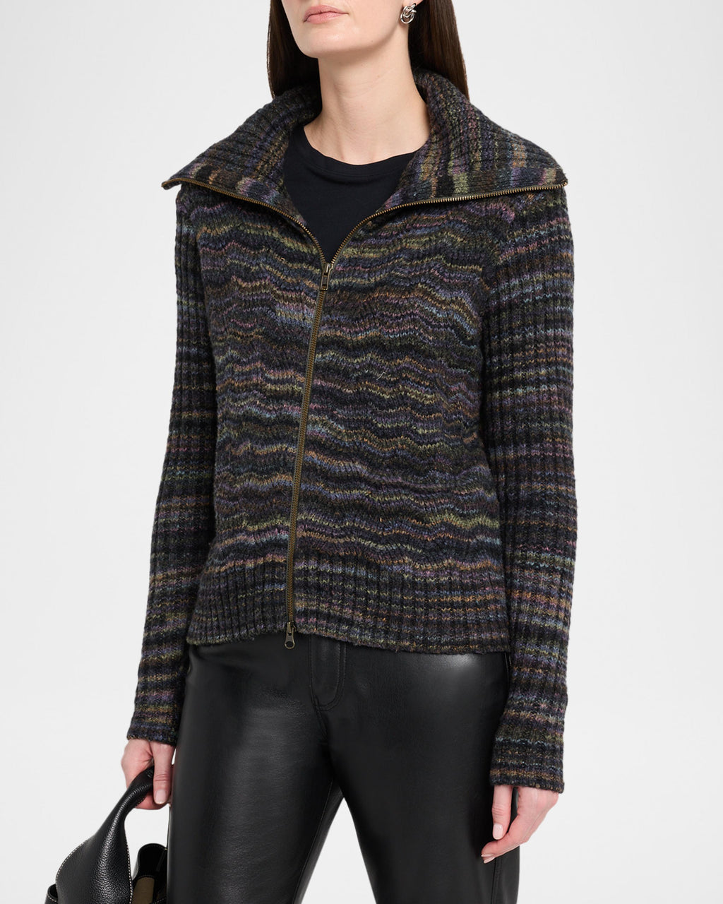 Space-Dye Chevron Knit Jacket