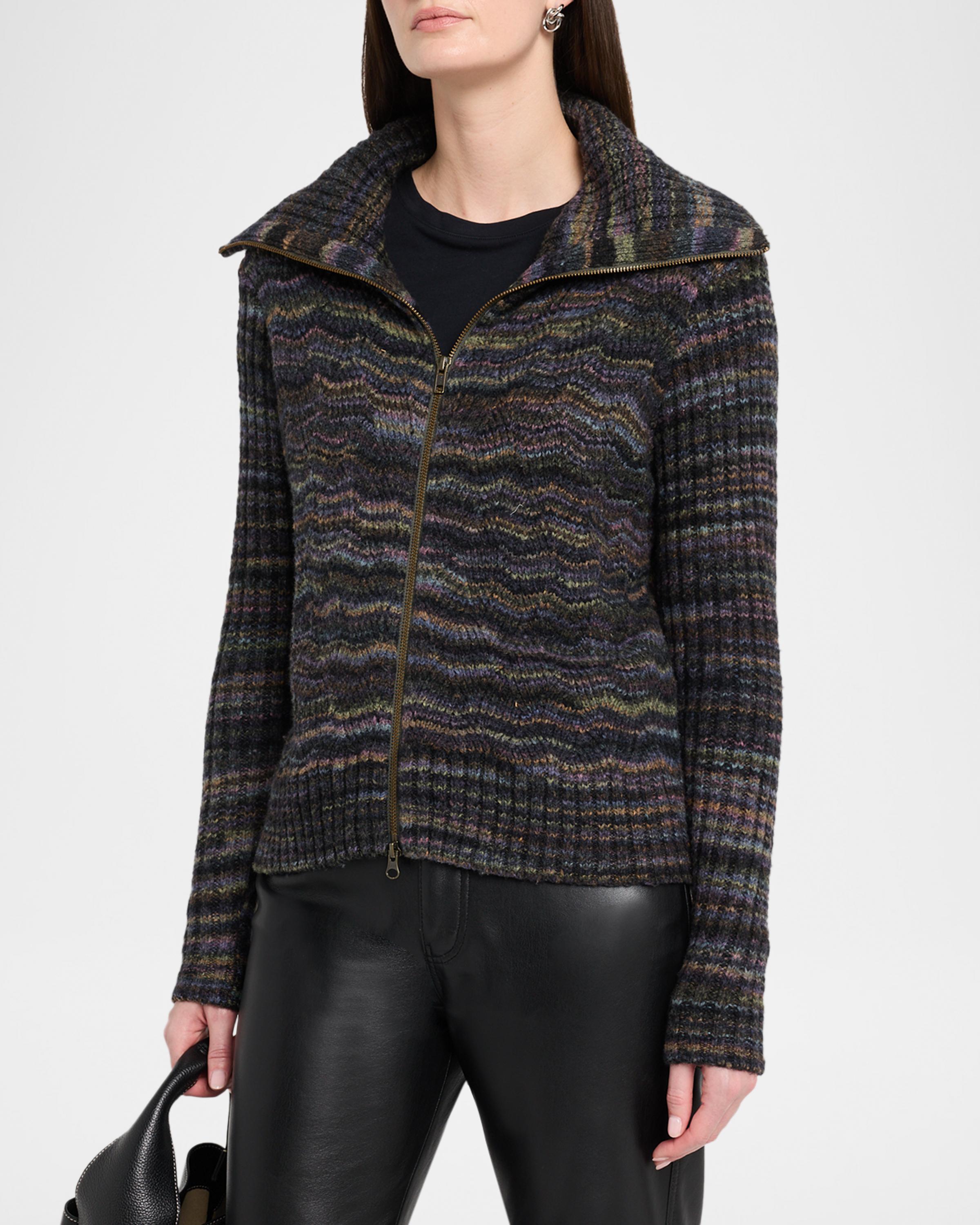 Space-Dye Chevron Knit Jacket