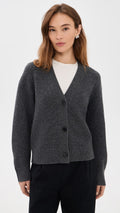 Cashmere Signature Cardi in Charcoal