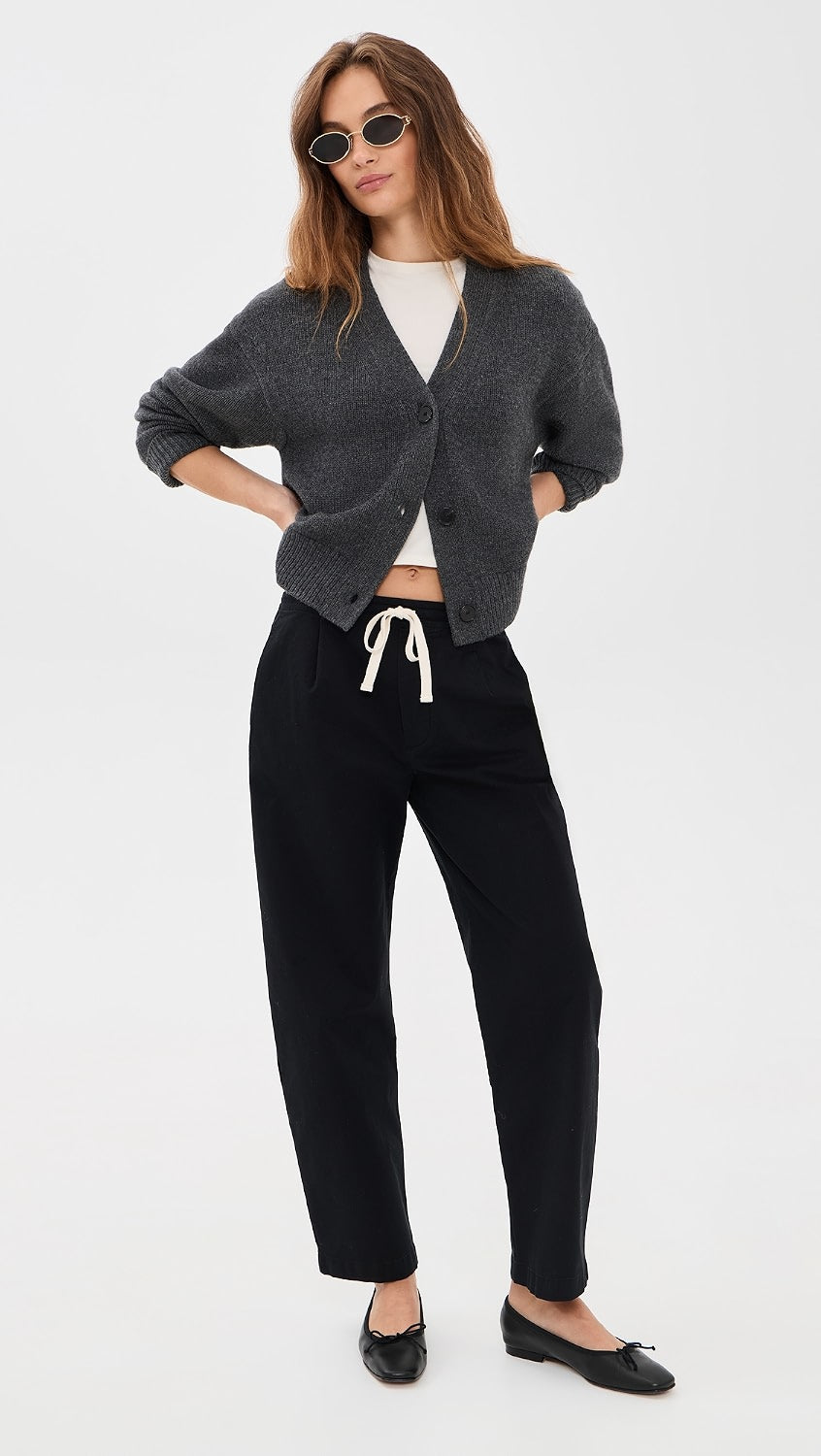 Cashmere Signature Cardi in Charcoal