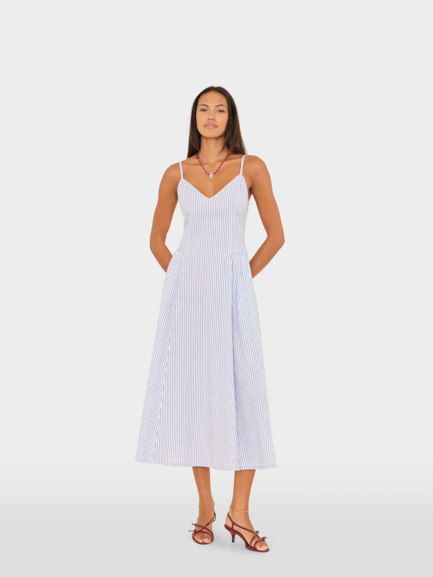 Bardot Dress - blue aggie